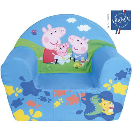 Fauteuil club enfant - FUN HOUSE - Peppa Pig Georges et Evie - Origine France Garantie - mousse confortable - 52 x 42 x 33 cm