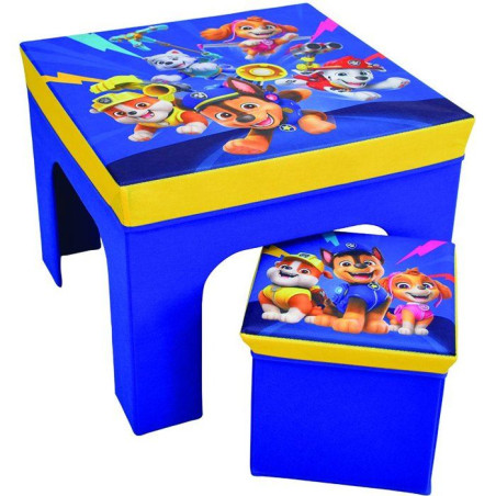 Ensemble table et tabouret de rangement - Pat'Patrouille - FUN HOUSE - Pliable - Mobilier enfant