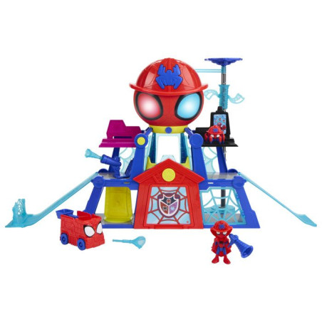 Spidey QG Rescue-Webs, coffret avec véhicule et figurines de 7,5&nbsp;cm, jouets de super-héros pour enfants, des 3&nbsp;ans
