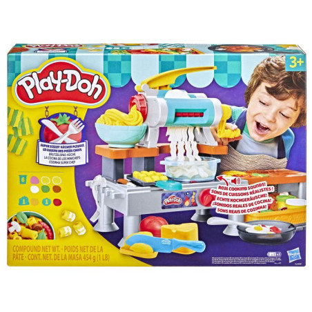 Play-Doh La Cuisine des Petits Chefs, coffret de pâte a modeler avec sons de cuisson réalistes, plus de 25&nbsp;aliments a créer,