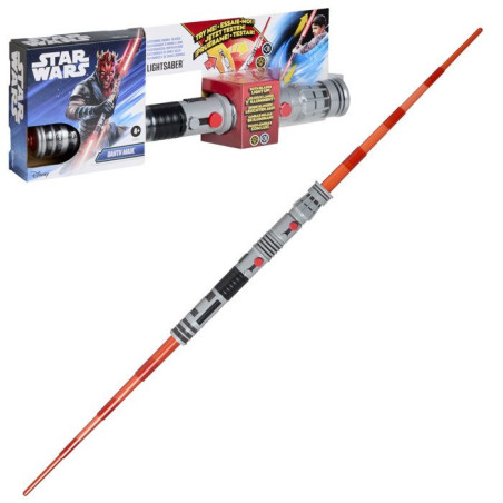 Sabre laser de Dark Maul a double lame électronique de Star Wars, sabre laser rouge sous licence officielle, convient aux dégu