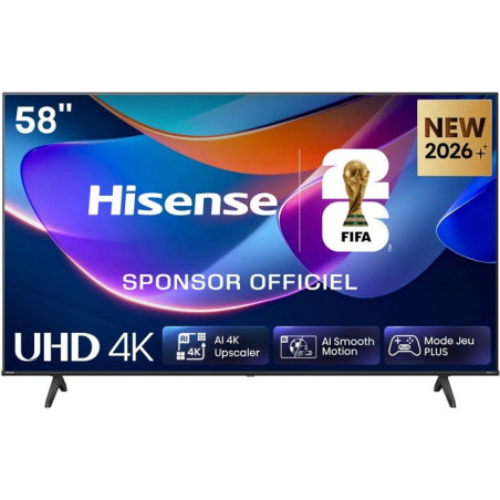 Hisense 58A6S - TV LED 58 (146 cm) - 4K UHD 3840x2160 - HDR10+ - Smart TV - 3xHDMI 2.1 - WiFi