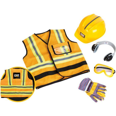 Gilet d'ouvrier de chantier - KLEIN - 3224 - Caterpillar avec accessoires - Jouet d'imitation bricolage - Des 3 ans