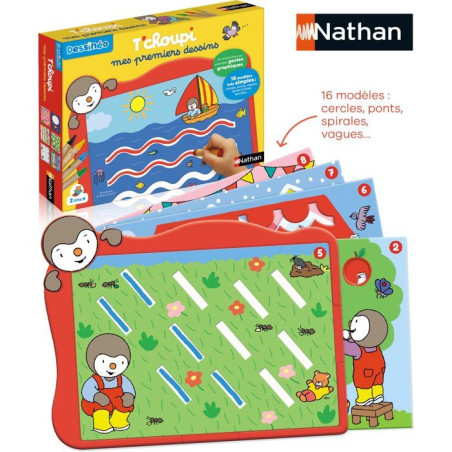 T'Choupi Mes premiers dessins - Jeu d'apprentissage - NATHAN - 16 modeles - Des 2 ans