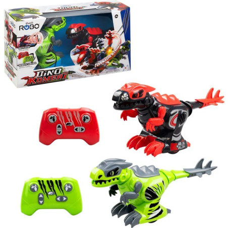 Pack de dinosaures robots télécommandés - SILVERLIT - YCOO Dino Kombat - 2 dinosaures - Queue rotative 360° - Effets lumineu