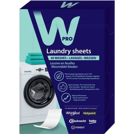Lessive feuilles - WPRO - LDS025 - Éco-responsable - Compact - Lavage a froid