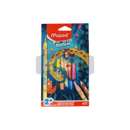 12 Crayons de couleurs jumbo jungle fever