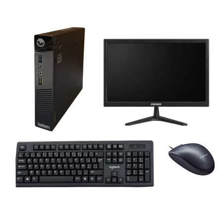 Ordinateur de bureau complet : Mini UC Lenovo i3 4th Gen + Ecran 22" + Clavier + Souris