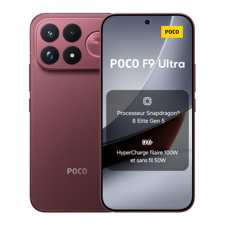 POCO F9 Ultra - 16 + 512 Go - Batterie de 8050 mAh - 16,9" - Câble inclus - Rouge