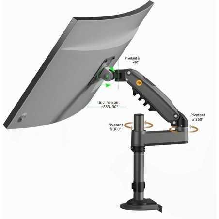 Support Bureau 1 Écran 17"-30" North Bayou NB H100 - Bras Articulé