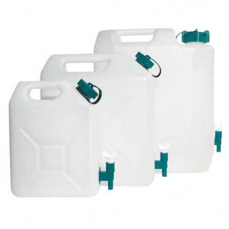 Jerrycan extra-fort - [MARQUE] - avec robinet eau propre 5 litres - Blanc et vert - Camping-car