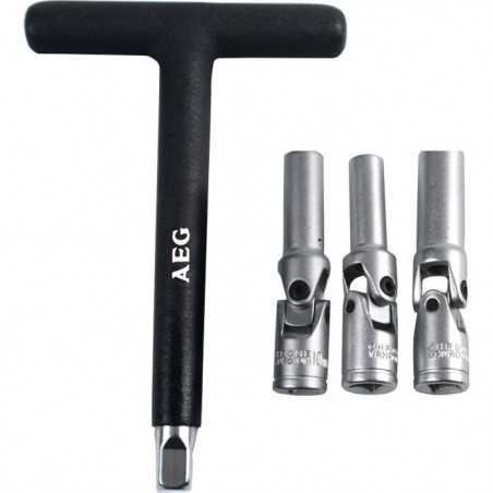 Clé a bougie préchauffage diesel 3 douilles 8-10-12mm - AEG - taille standard 3/8