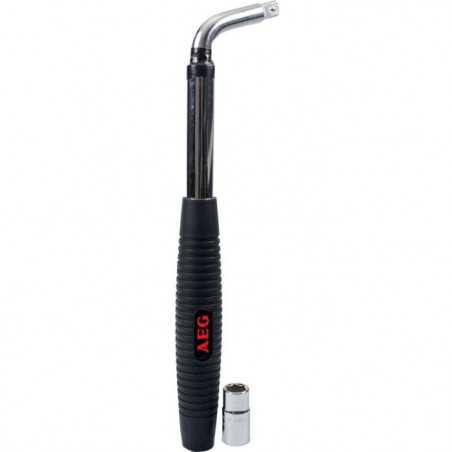 Clé démonte-roue téléscopique douille encliquable réversible 17-19mm - AEG - Longeur repliée : 36cm Longueur déployée : 54,5cm