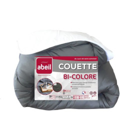 ABEIL Couette chaude Bicolore - 200 x 200 cm - Blanc et gris