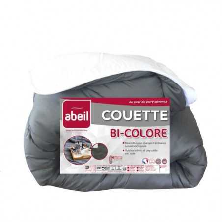 ABEIL Couette chaude Bicolore - 220 x 240 cm - Blanc et gris