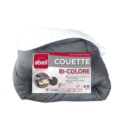 ABEIL Couette chaude Bicolore - 240 x 260 cm - Blanc et gris ABEIL Couette chaude Bicolore - 240 x 260 cm - Blanc et gris