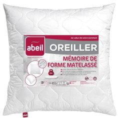 ABEIL Oreiller a mémoire de forme matelassé 60x60 cm blanc ABEIL Oreiller a mémoire de forme matelassé 60x60 cm blanc
