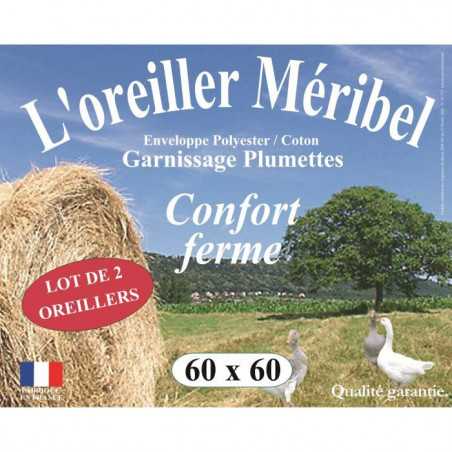 Lot de 2 Oreillers DODO - Méribel Plumettes - 60 x 60 cm - Blanc