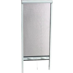 Moustiquaire de porte fenetre L160 X H220 cm a tirage direct en aluminium laqué blanc