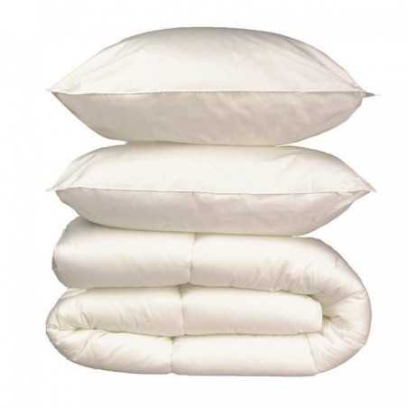 Pack linge de lit Microfibre - 1 Couette chaude 200x200 cm + 2 Oreillers 60x60 cm blanc