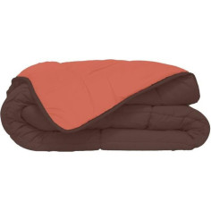 CALGARY Couette chaude Microfibre 400g/m² Chocolat & Corail 140x200cm CALGARY Couette chaude Microfibre 400g/m² Chocolat & Corail 140x200cm