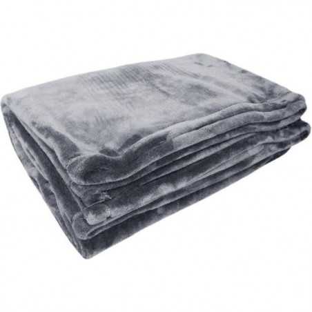 Couverture Microflanelle Toison d'Or - 220 x 240 cm - Coloris Gris