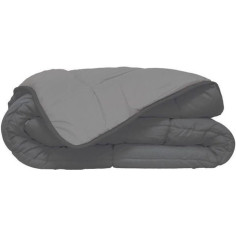 HUDSON Couette légere Microfibre 200g/m² 240x260cm Acier & Argent HUDSON Couette légere Microfibre 200g/m² 240x260cm Acier & Argent