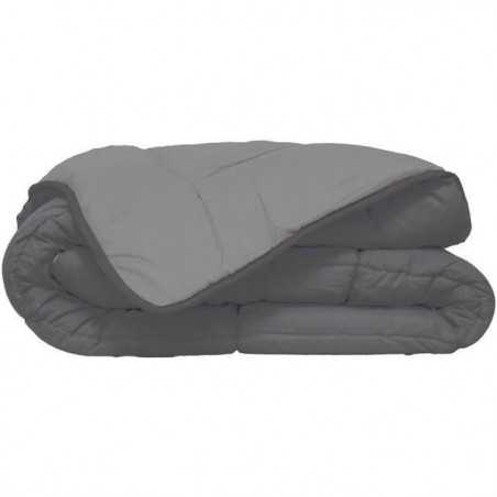 HUDSON - Couette Légere Microfibre - 200gr/m2 - Gris & Argent - 240 x 260 cm