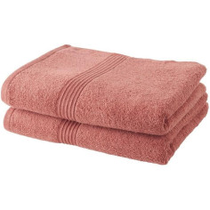 TODAY Lot de 2 Serviettes de Bain 100% coton - 50x100 cm - Terracotta TODAY Lot de 2 Serviettes de Bain 100% coton - 50x100 cm - Terracotta