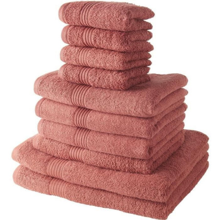 TODAY Lot de 4 Serviettes Invité 30x50 cm + 4 Serviettes de Bain 50x100 cm + 2 Draps