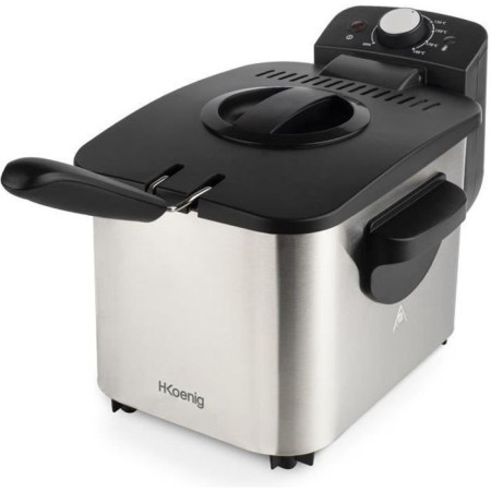HKoeNIG DFX500 - Friteuse éléctrique - 3 L - 2200W - Température réglable - Corps en