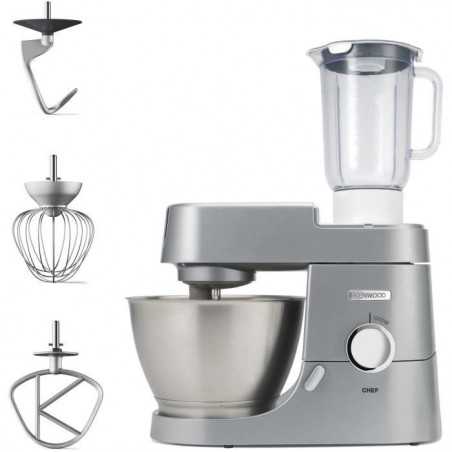 Robot pâtissier KENWOOD Chef KVC3110S – Kit pâtissier et blender inclus - silver - 1000 W – format compact