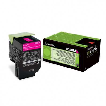 Cartouche de toner MAGENTA Lexmark Toner 802SM - 80C2SM0 - 2?000 pages