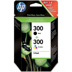 HP 300 Pack de 2 cartouches d'encre noire et trois couleurs authentiques (CN637EE) po HP 300 Pack de 2 cartouches d'encre noire et trois couleurs authentiques (CN637EE) po