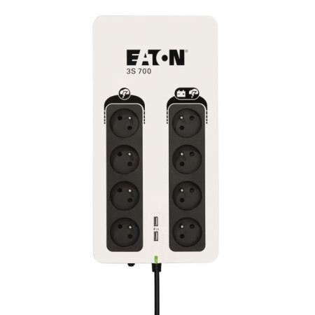Onduleur/Multiprise/Parafoudre - EATON 3S 700 FR - Off-line UPS - 3S700F - 700VA (8 p