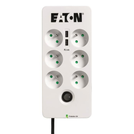 Multiprise/Parafoudre - EATON Protection Box 6 USB FR - PB6UF - 6 prises françaises +