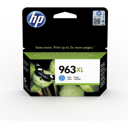 HP 963 XL Cartouche d'encre cyan grande capacité authentique (3JA27AE) pour HP Office
